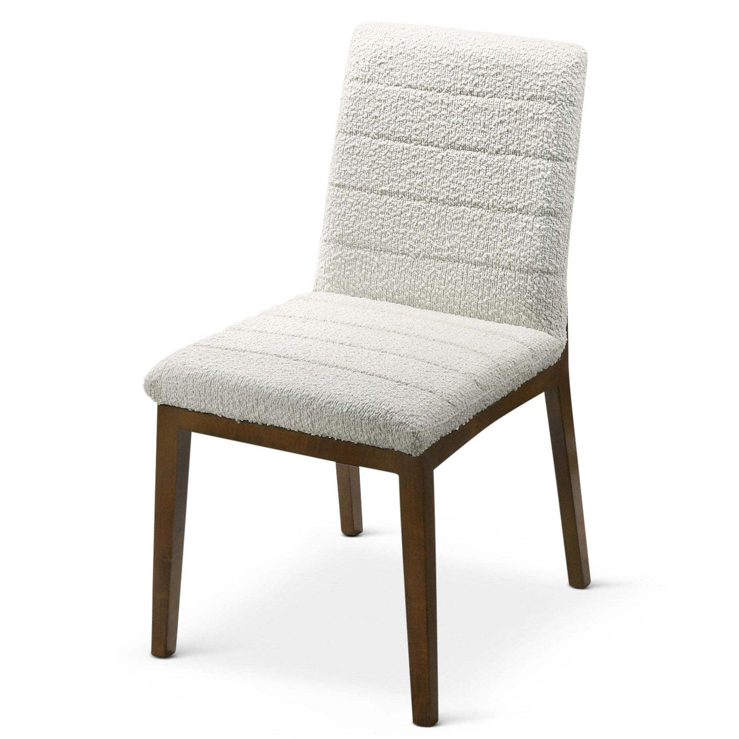 Ines Modern White Boucle Dining Chair (Set of 2) with Solid Wood Base and Foam Padding 35.8'H x 18.9'W x 24'D FredCo