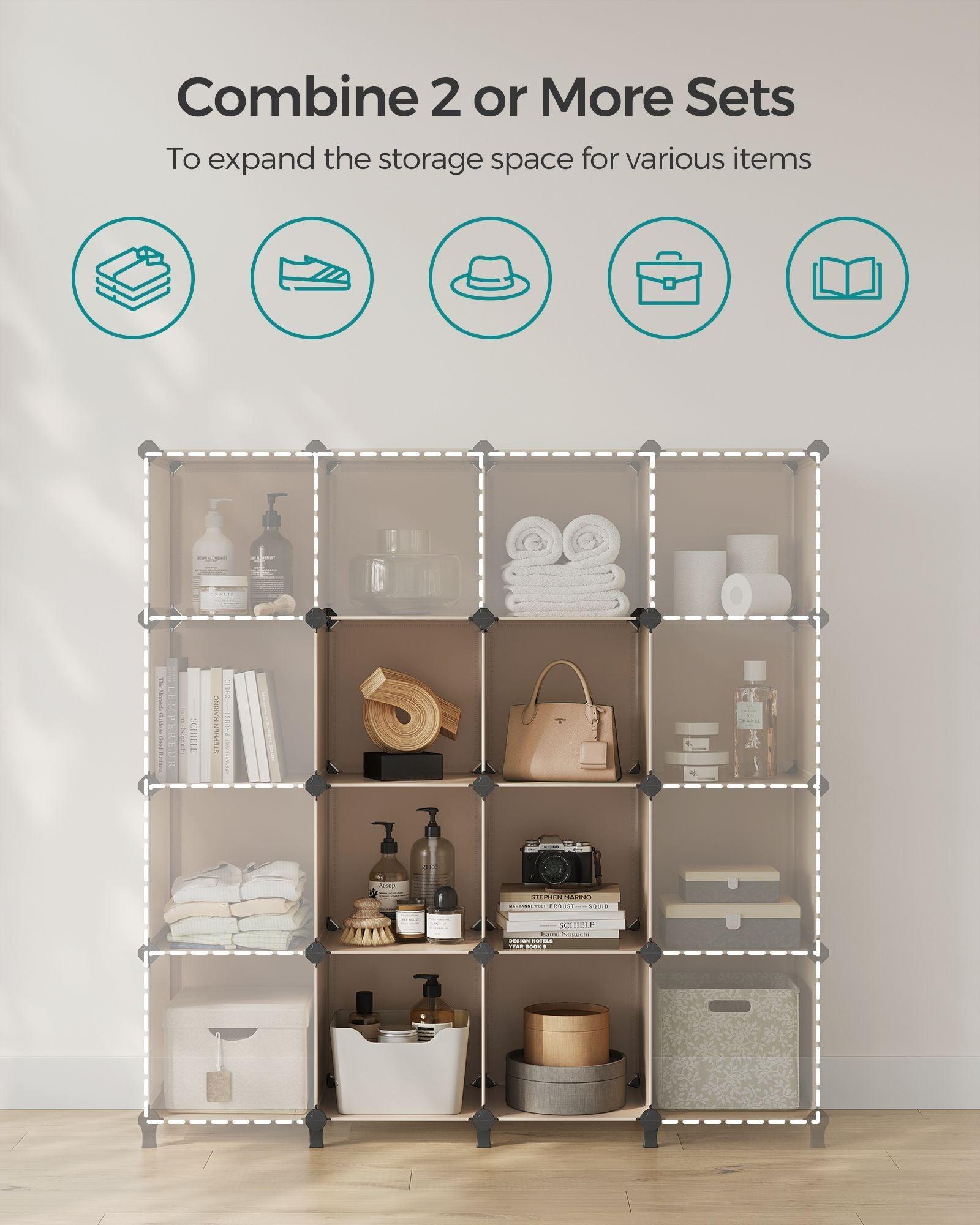 6 Cube DIY Storage Organizer with Feet Camel Brown FredCo