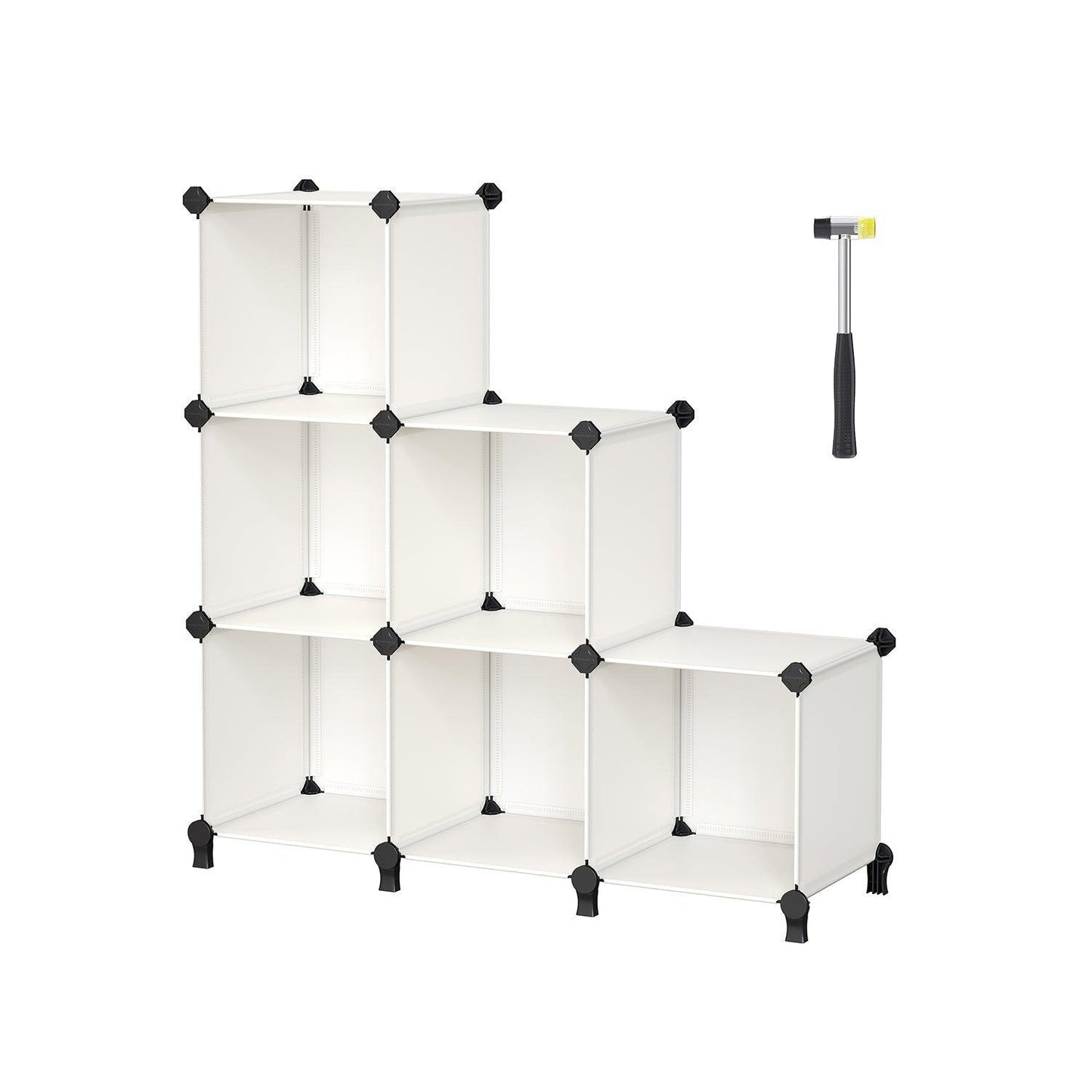 6 Cube DIY Storage Organizer with Feet Cream White FredCo