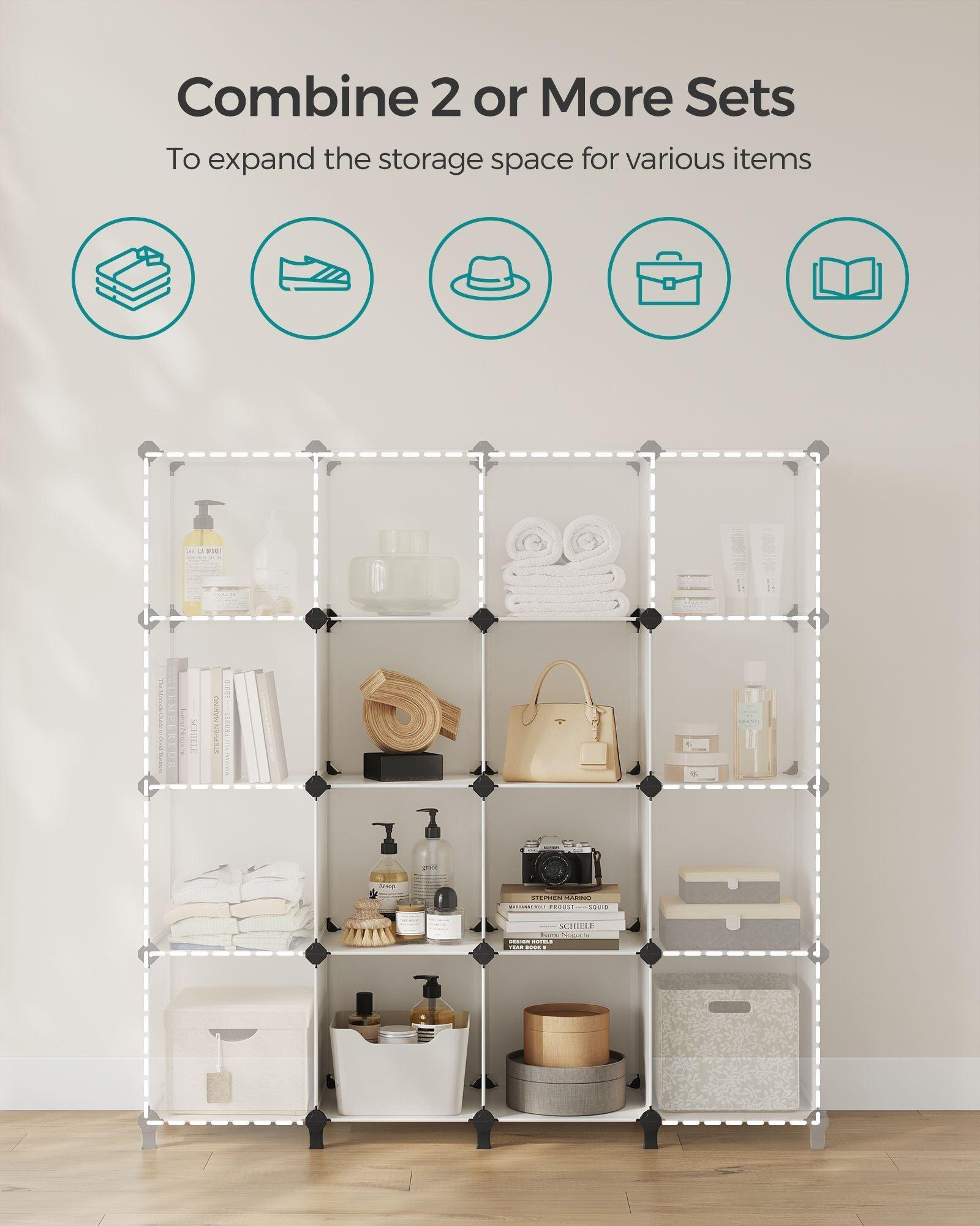 6 Cube DIY Storage Organizer with Feet Cream White FredCo