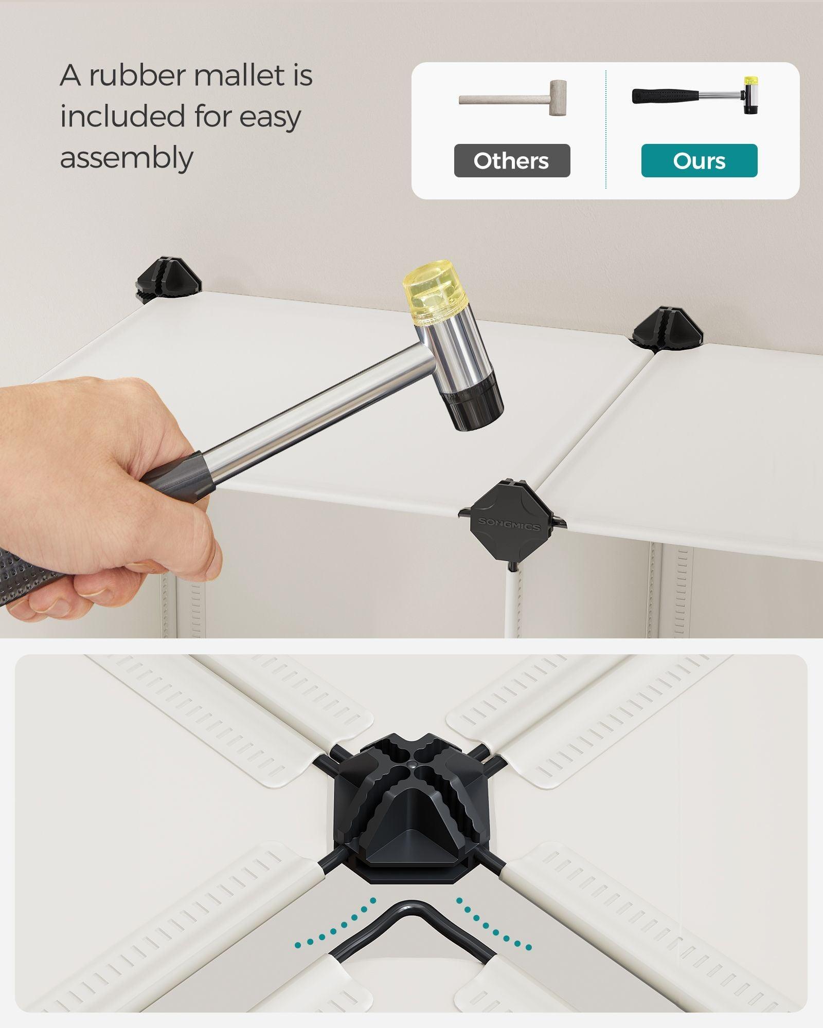 6 Cube DIY Storage Organizer with Feet Cream White FredCo