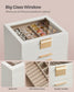 6-Layer Jewelry Box with Lid Cloud White and Gold Color FredCo