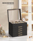 6-Layer Jewelry Box with Lid Graphite Black and Gold Color FredCo