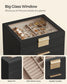 6-Layer Jewelry Box with Lid Graphite Black and Gold Color FredCo