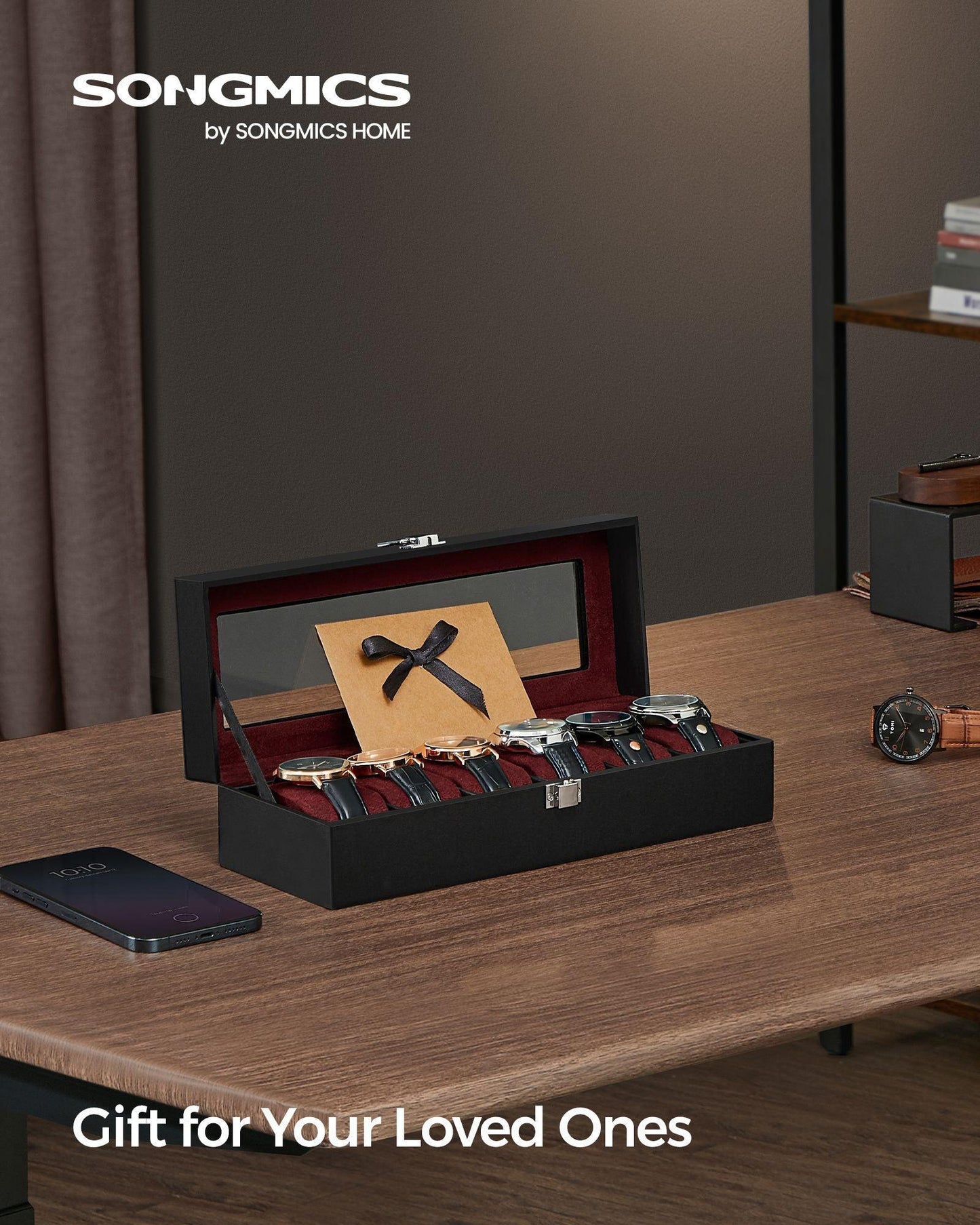 6-Slot Watch Case Black and Red FredCo