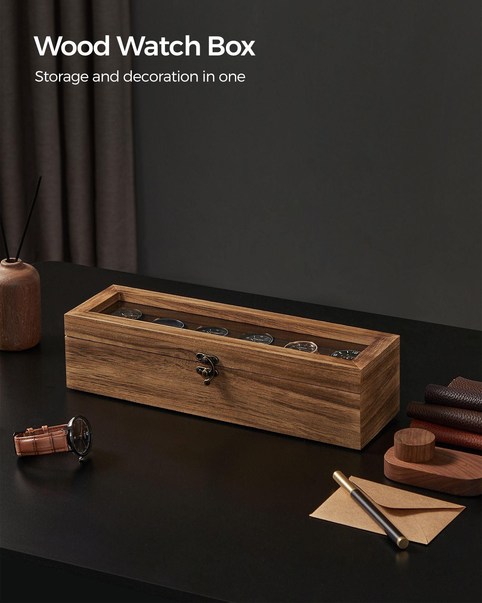 6-Slot Watch Case with Glass Lid FredCo