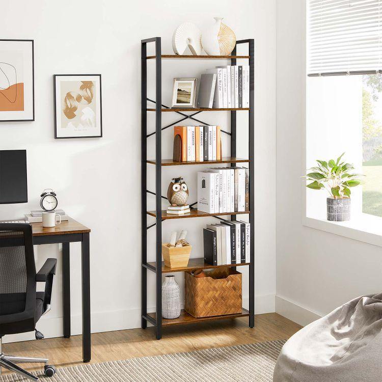 6-Tier Bookshelf with Steel Frame FredCo