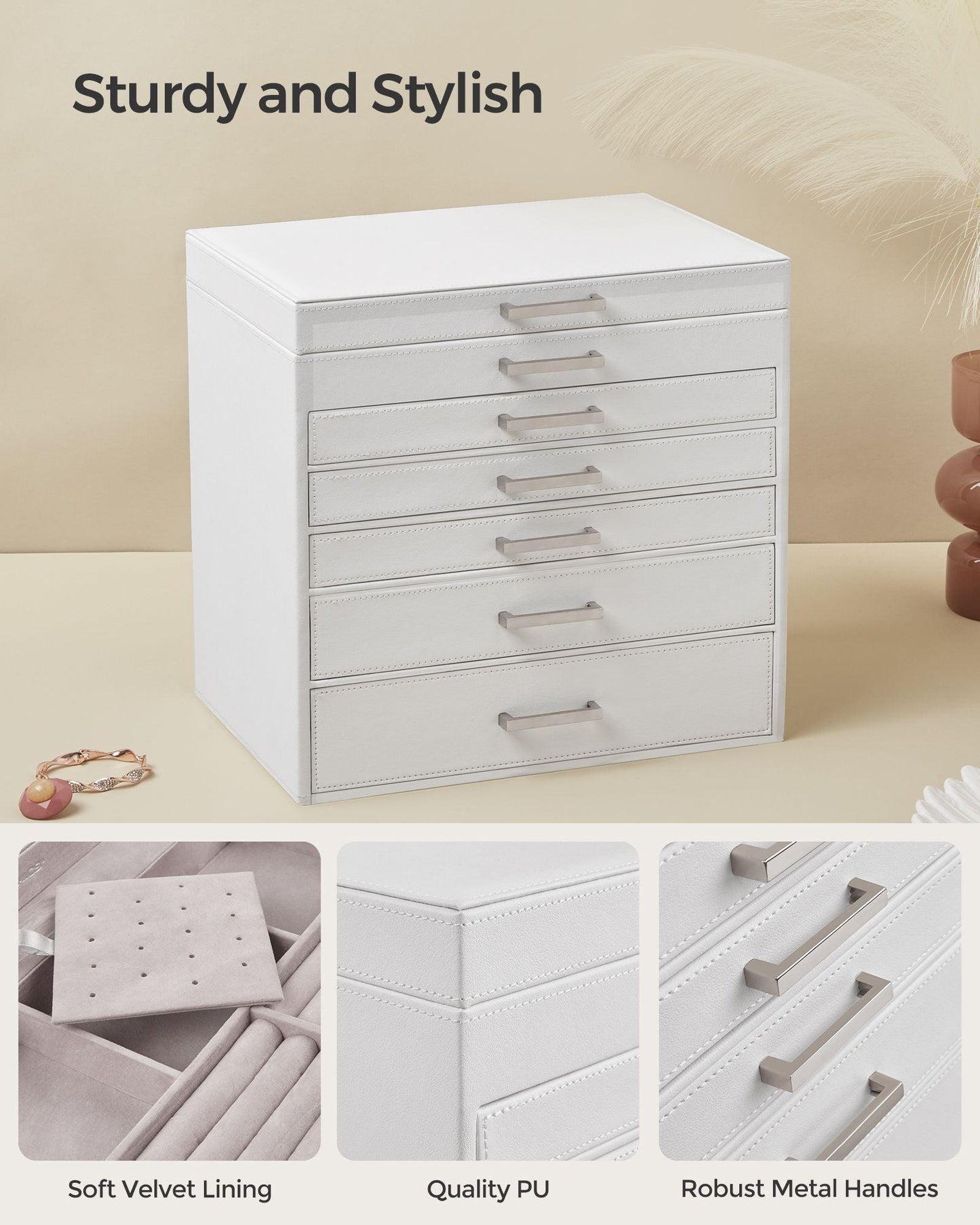 6-Tier JJewelry Box with Mirror FredCo