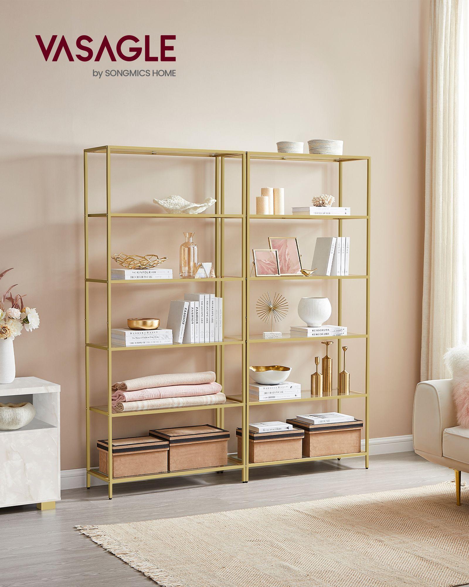 6-Tier Shelving Metallic Gold FredCo