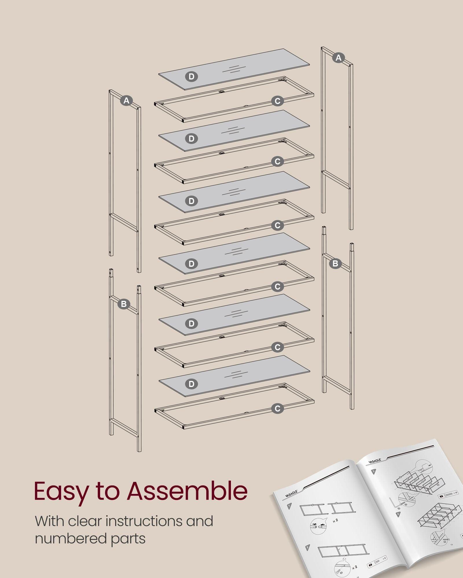 6-Tier Shelving Metallic Gold FredCo