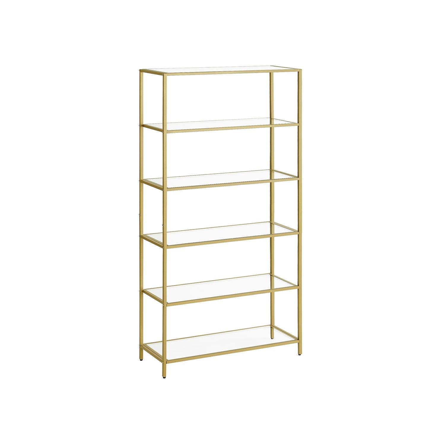 6-Tier Shelving Metallic Gold FredCo