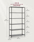 6-Tier Shelving Unit Ink Black and Slate Gray FredCo