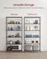 6-Tier Shelving Unit Ink Black and Slate Gray FredCo