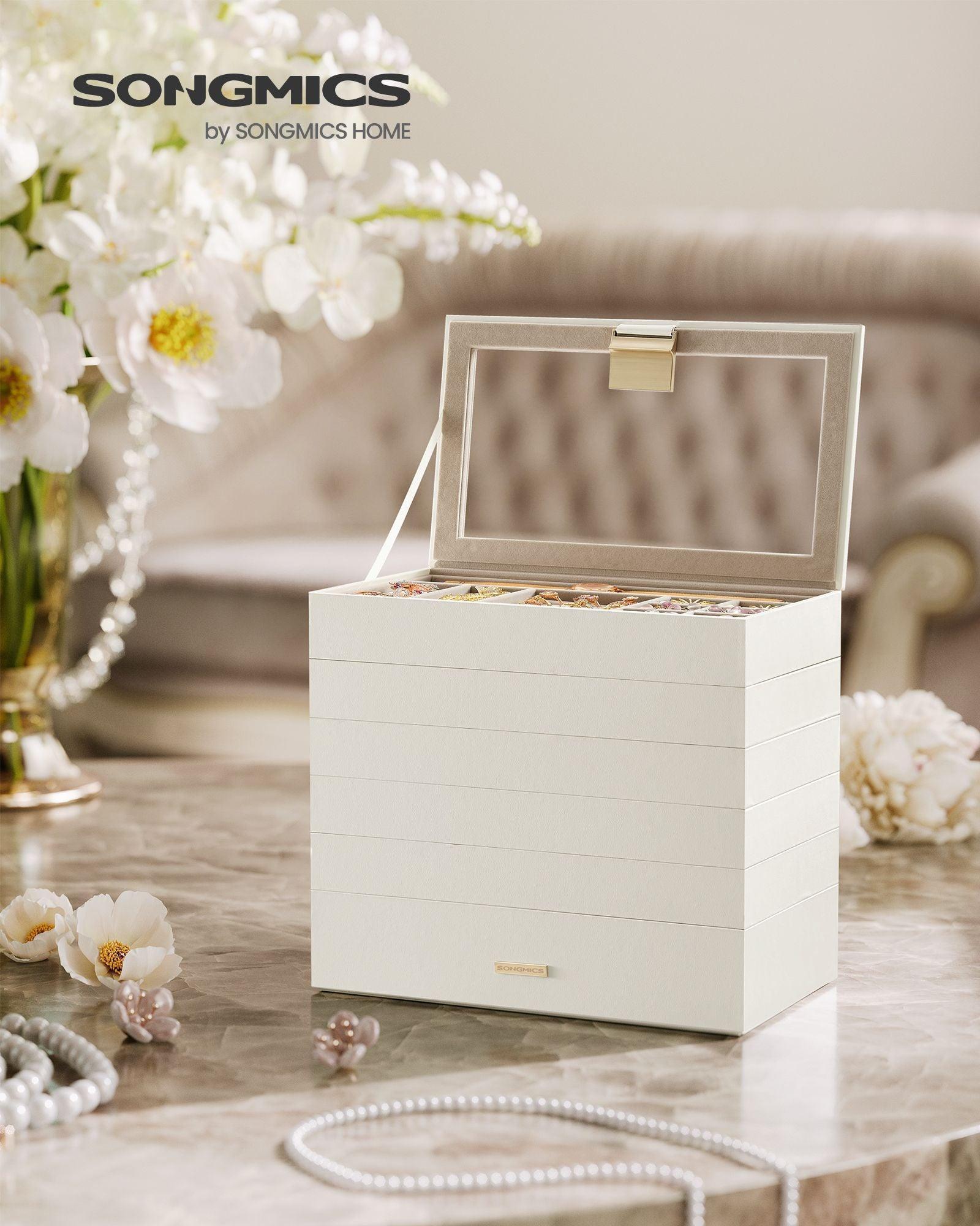 6-Tier Stackable Jewelry Trays Cloud White FredCo