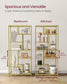 6-Tier Tall Bookshelf with Tempered Glass Shelves FredCo