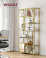 6-Tier Tall Bookshelf with Tempered Glass Shelves FredCo