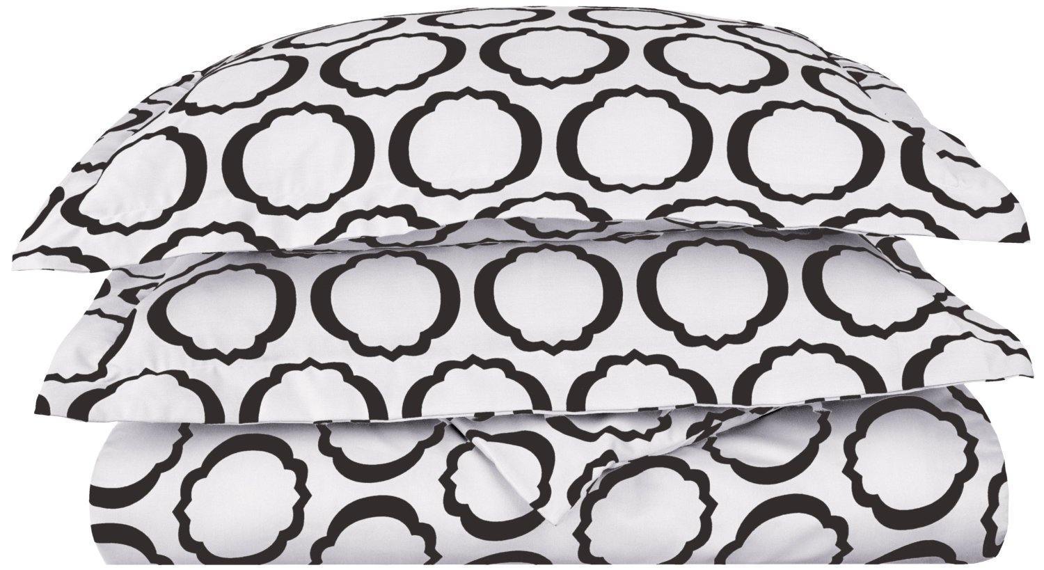 600-Thread Count Cotton-Blend Ultra-Soft Geometric Duvet Cover Set FredCo