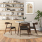 Dakota Mid-Century Solid Wood Dining Chair Set with Black Leather Upholstery Set Of 2 FredCo