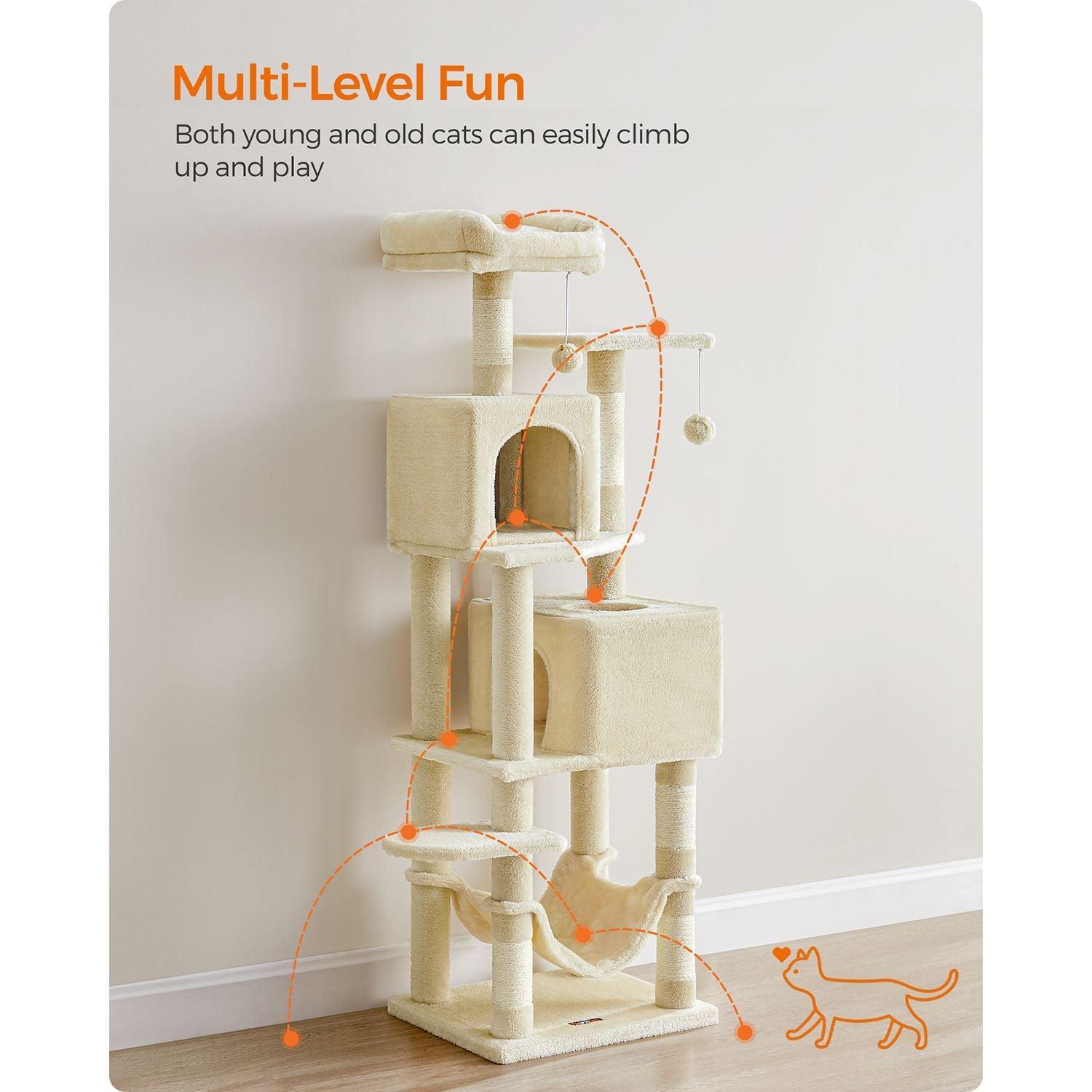 61-Inch Cat Tree Beige FredCo