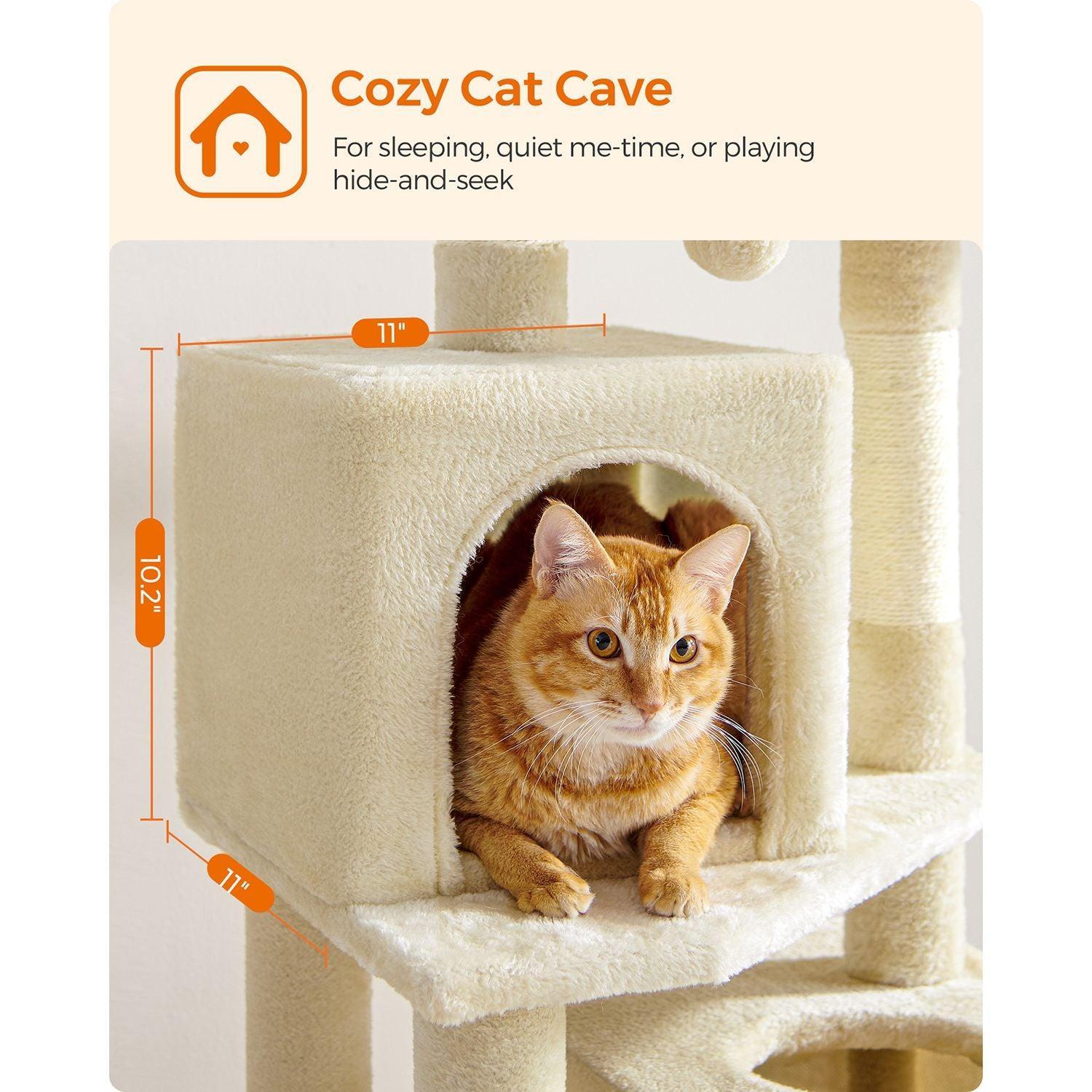 61-Inch Cat Tree Beige FredCo