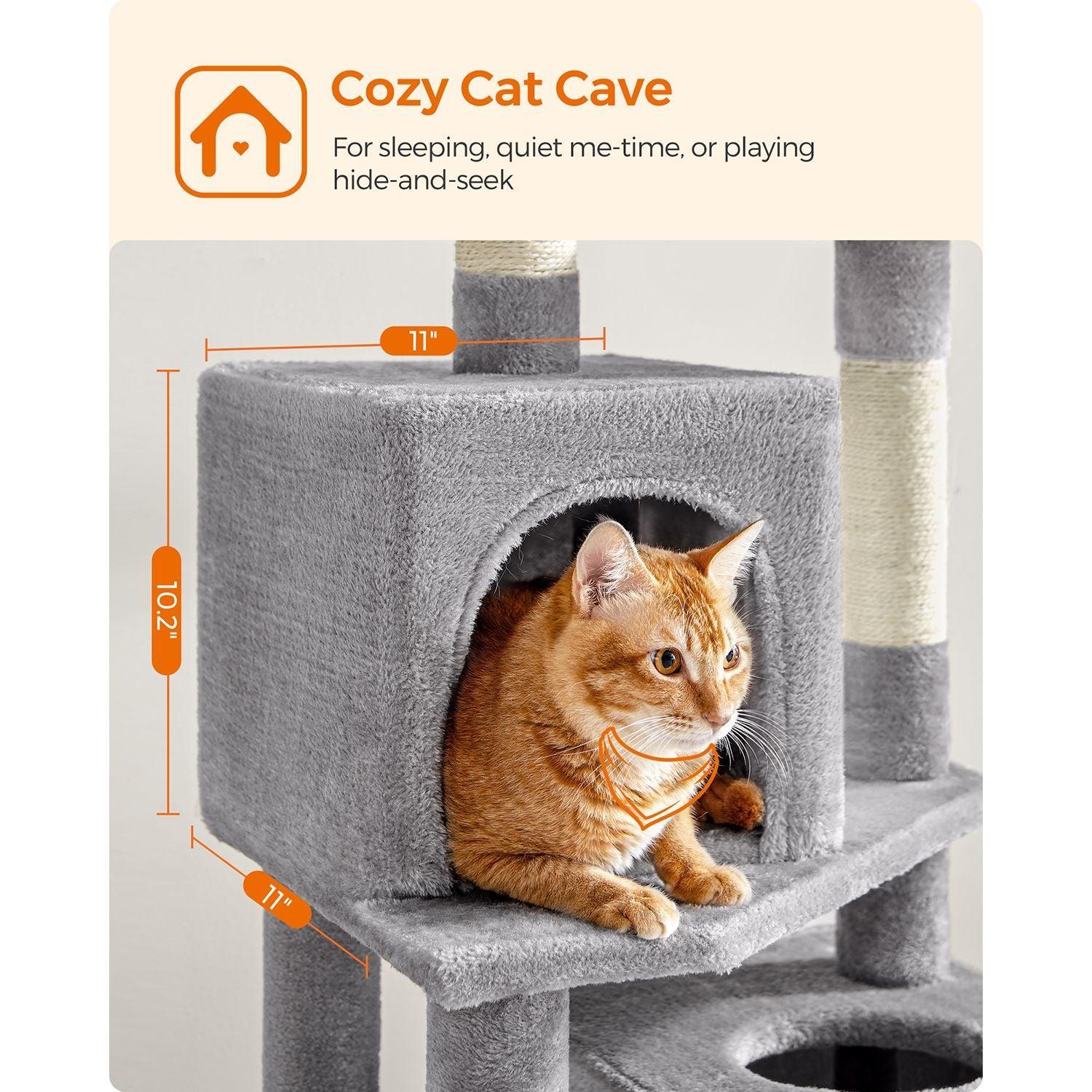 61-Inch Cat Tree Light Gray FredCo