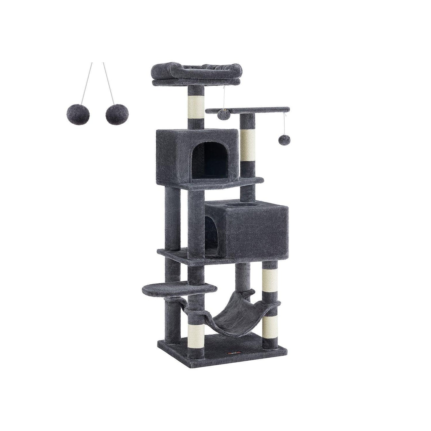 61-Inch Cat Tree Smoky Gray FredCo