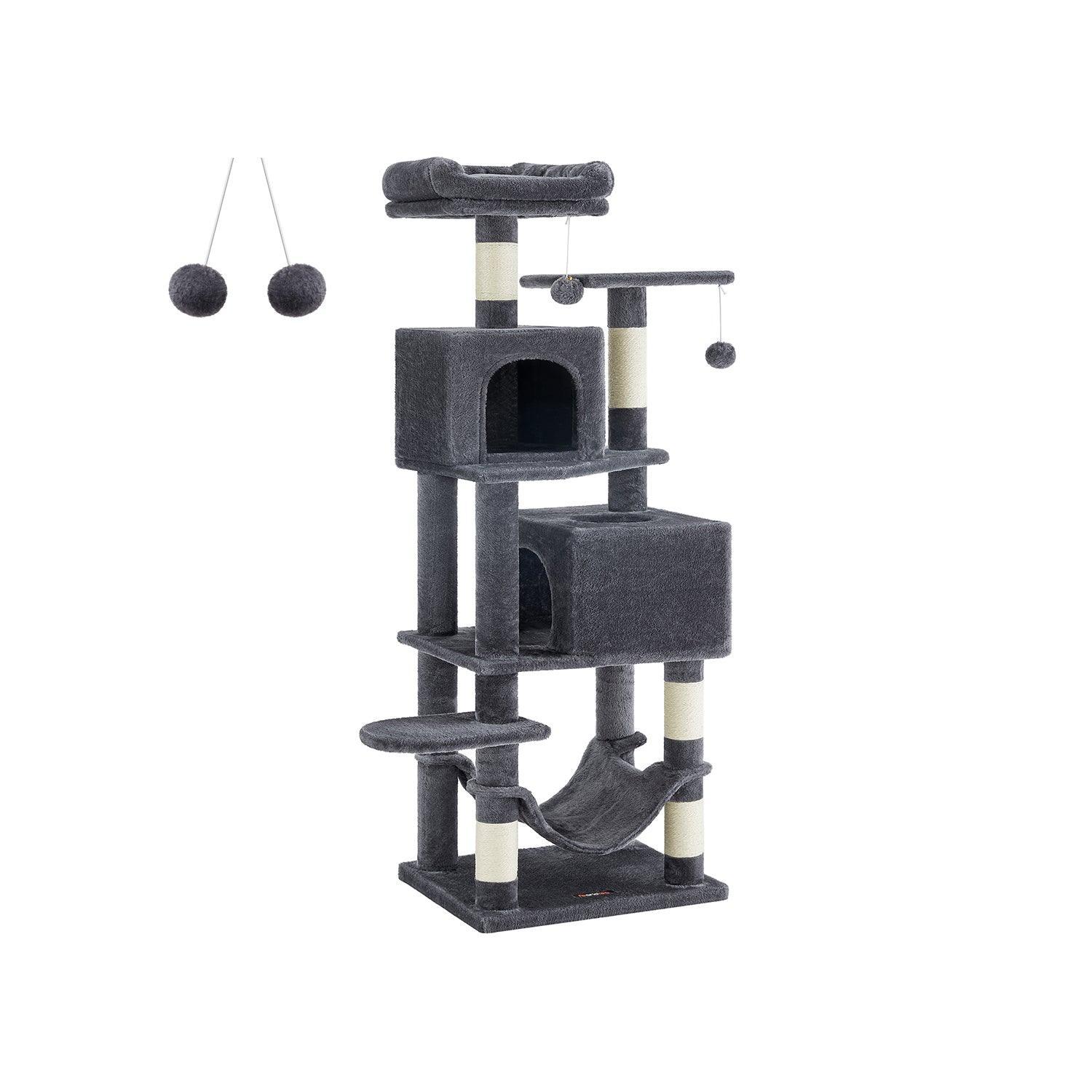 61-Inch Cat Tree Smoky Gray FredCo
