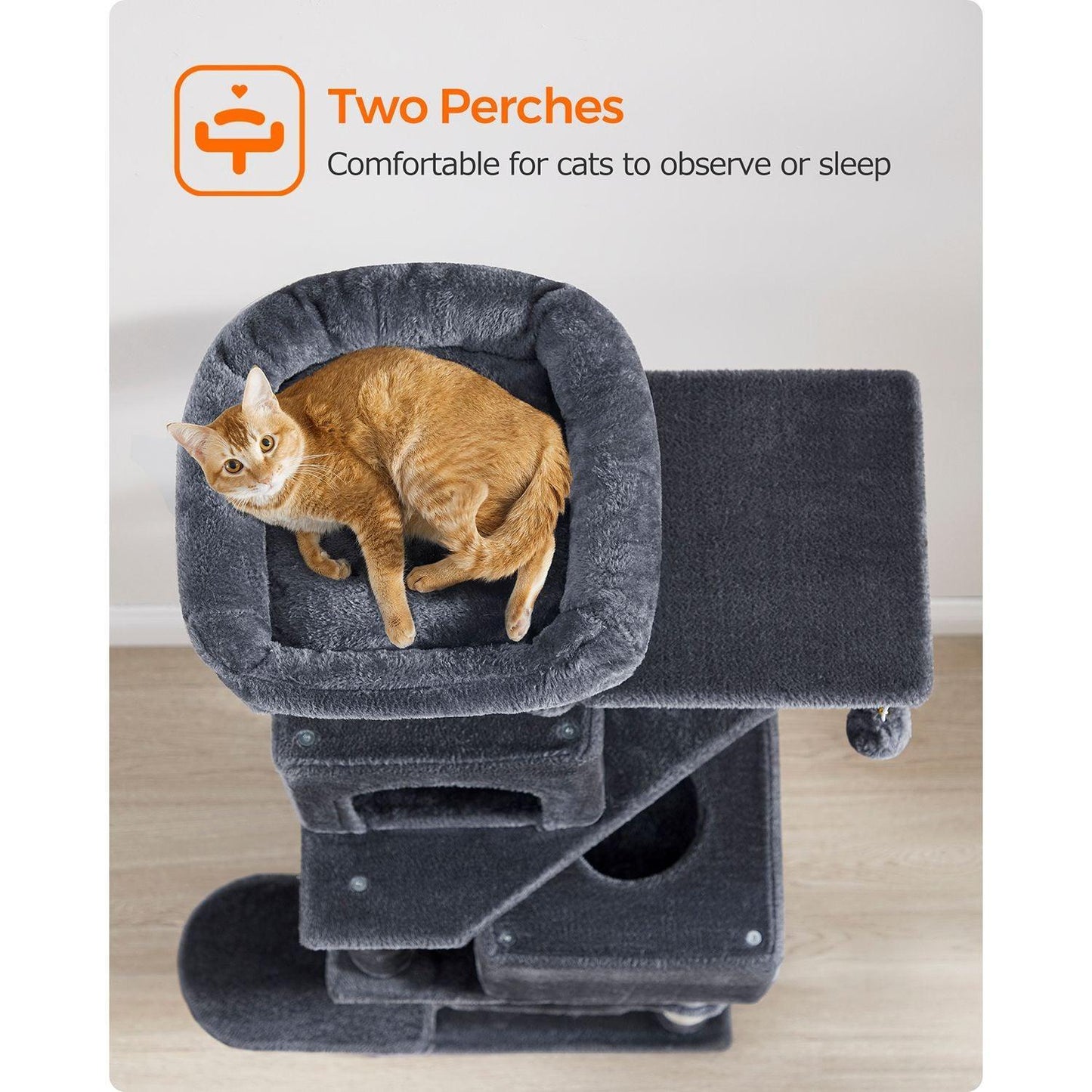 61-Inch Cat Tree Smoky Gray FredCo