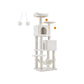 61" Tall Multi-Level Cat Tree with Scratching Posts Cream White FredCo