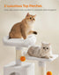 61" Tall Multi-Level Cat Tree with Scratching Posts Cream White FredCo