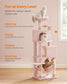 61" Tall Multi-Level Cat Tree with Scratching Posts Jelly Pink FredCo