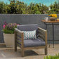 Outdoor Club Chair, Acacia Wood Patio Chair with Fabric Cushion for Backyard, Poolside, Garden or Porch, Grey FredCo