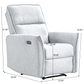 Modern light gray recliner chair with size measurements, perfect for home furniture, FredCo International
