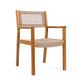 Outdoor Dining Chair Set of 2, Patio Chairs, Teak Acacia Wood, Light Brown Rope FredCo