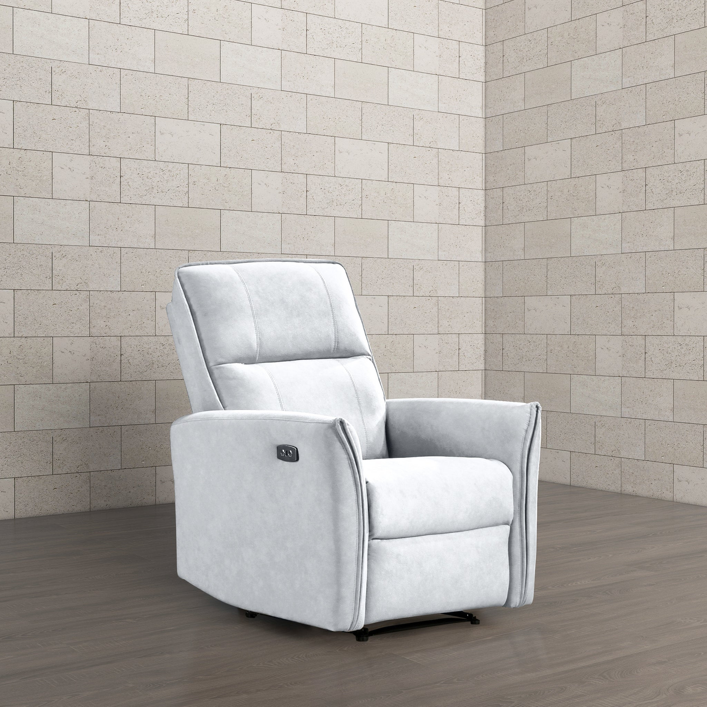 Modern light gray recliner chair for living room, FredCo International furniture