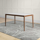 Lindsey Mid-Century Modern Solid Wood Dining Table with White Top and Walnut Legs, 59 inches for Bedroom Hallway, Entryway FredCo