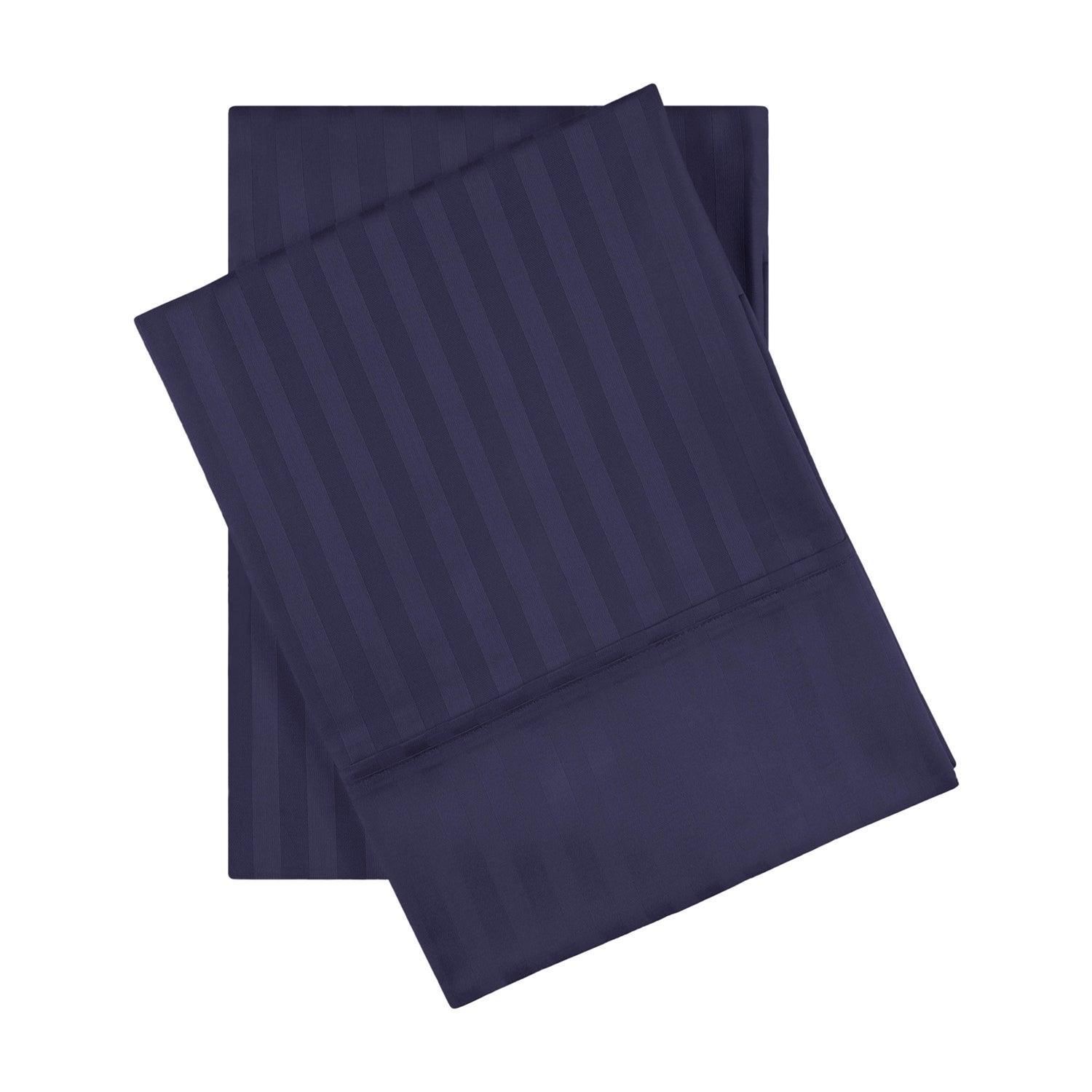 650-Thread Count 100% Egyptian Cotton Plush Striped Pillowcase Set FredCo