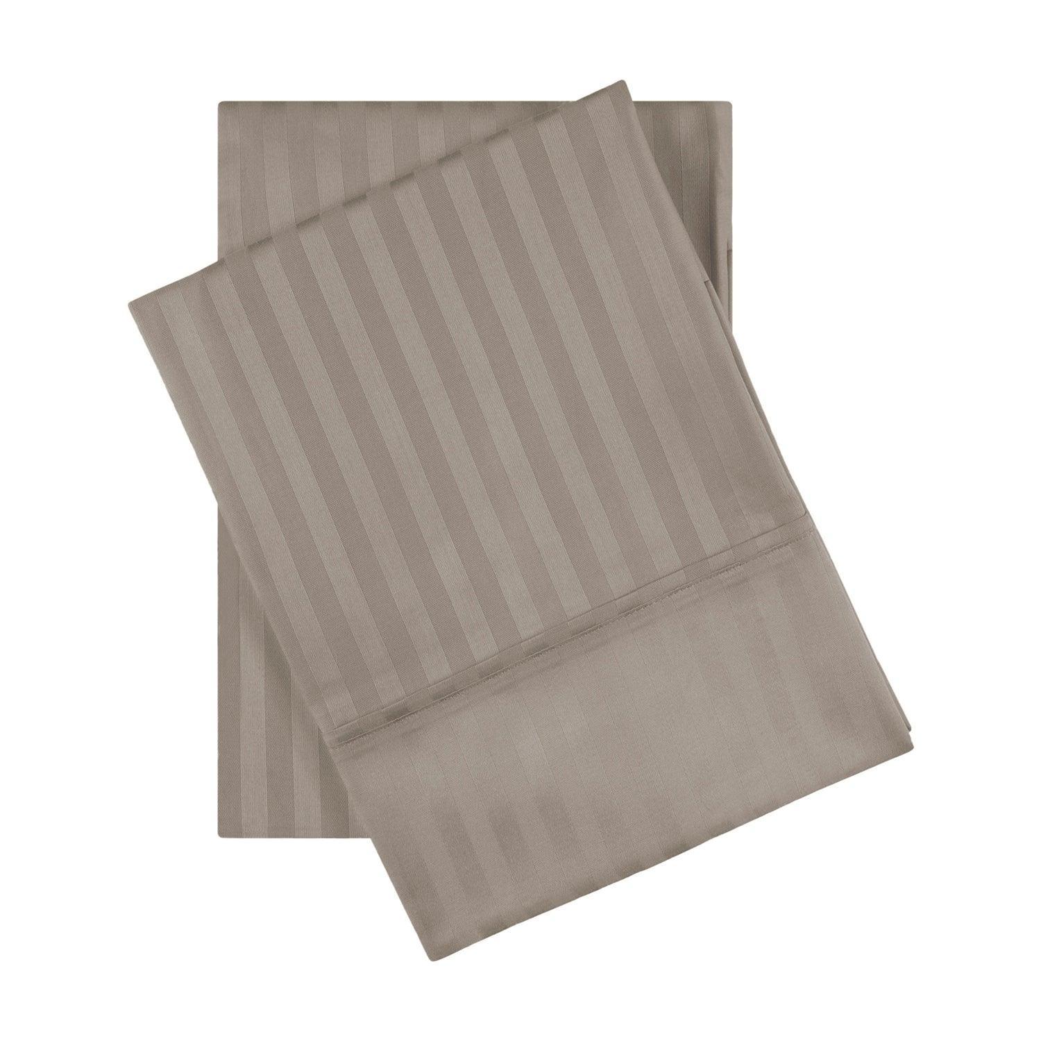 650-Thread Count 100% Egyptian Cotton Plush Striped Pillowcase Set FredCo