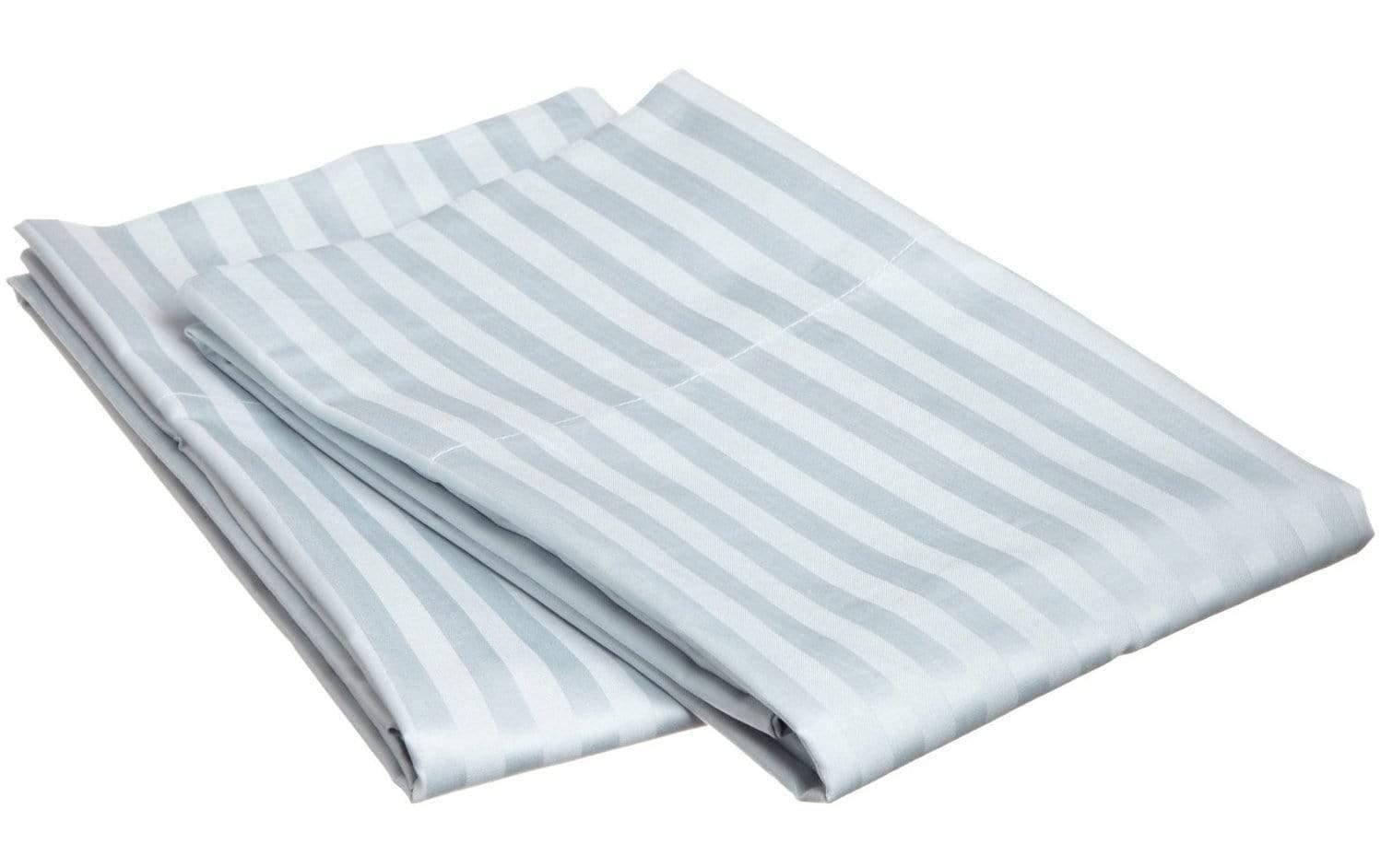 650-Thread Count 100% Egyptian Cotton Plush Striped Pillowcase Set FredCo
