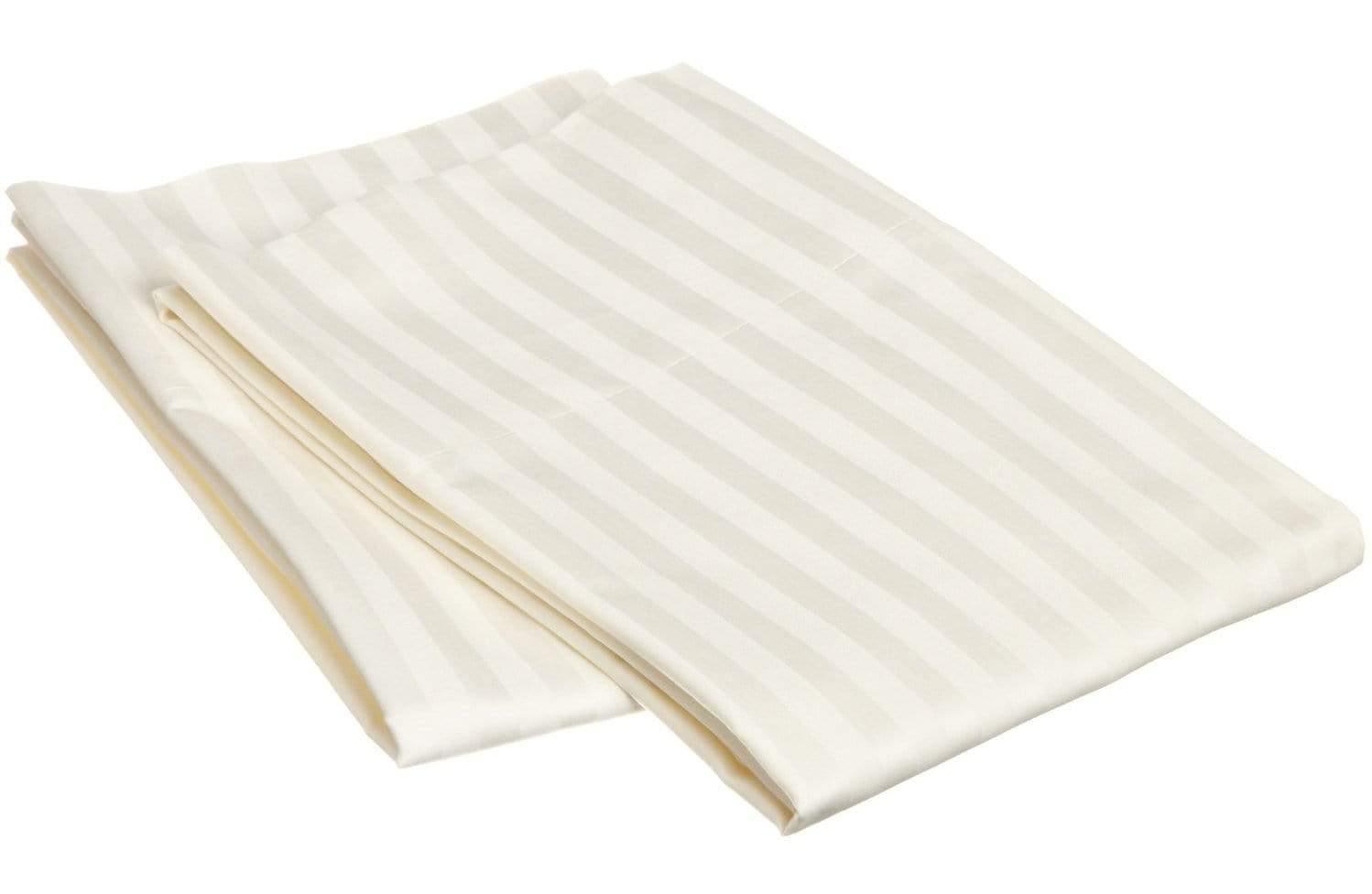 650-Thread Count 100% Egyptian Cotton Plush Striped Pillowcase Set FredCo