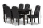 Baxton Studio Dylin Modern and Contemporary Black Faux Leather Upholstered and Dark Brown Finished Wood 7-Piece Dining Set