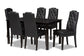 Baxton Studio Dylin Modern and Contemporary Black Faux Leather Upholstered and Dark Brown Finished Wood 7-Piece Dining Set