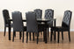 Baxton Studio Dylin Modern and Contemporary Black Faux Leather Upholstered and Dark Brown Finished Wood 7-Piece Dining Set