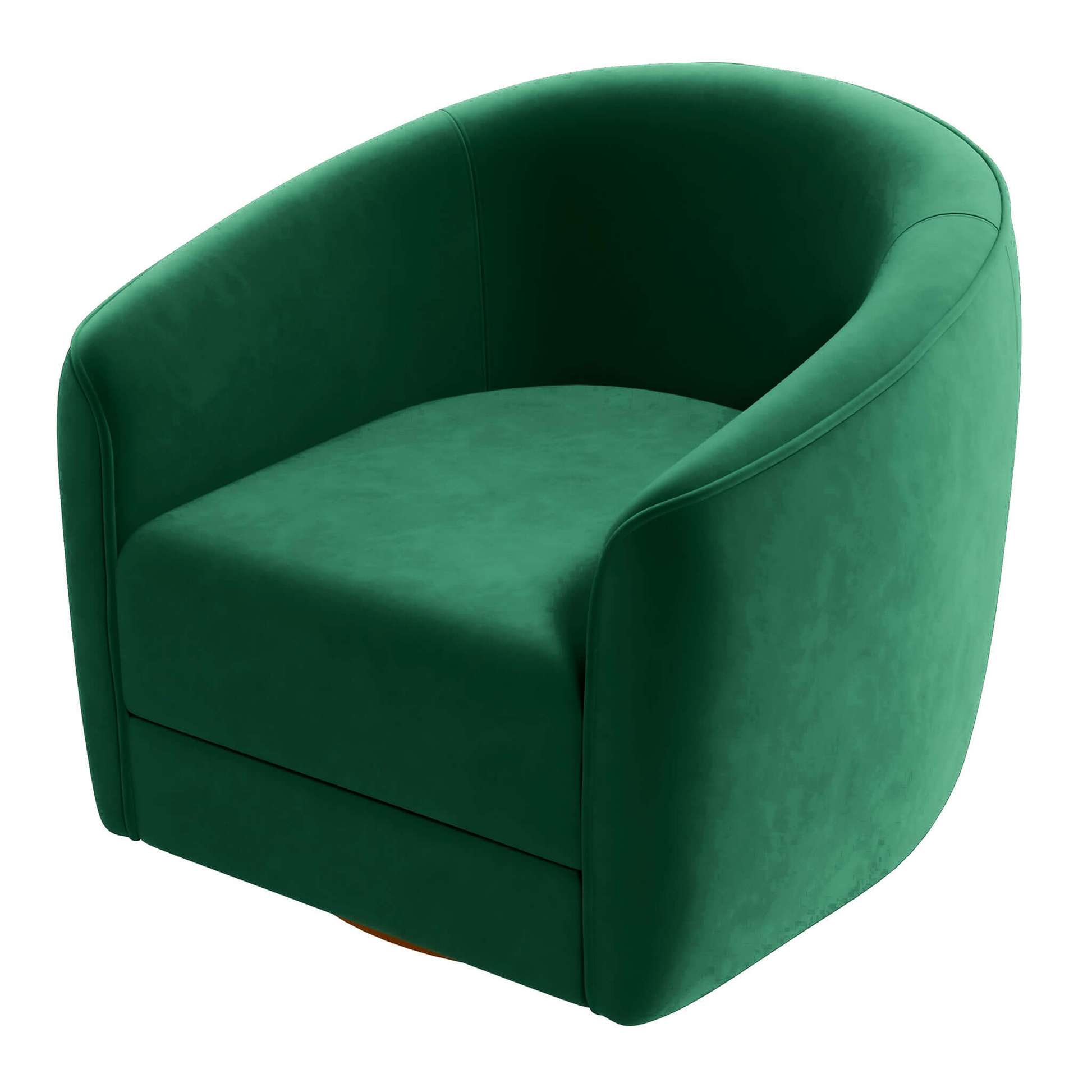 Modern green velvet accent chair with rounded back from FredCo International furniture collection