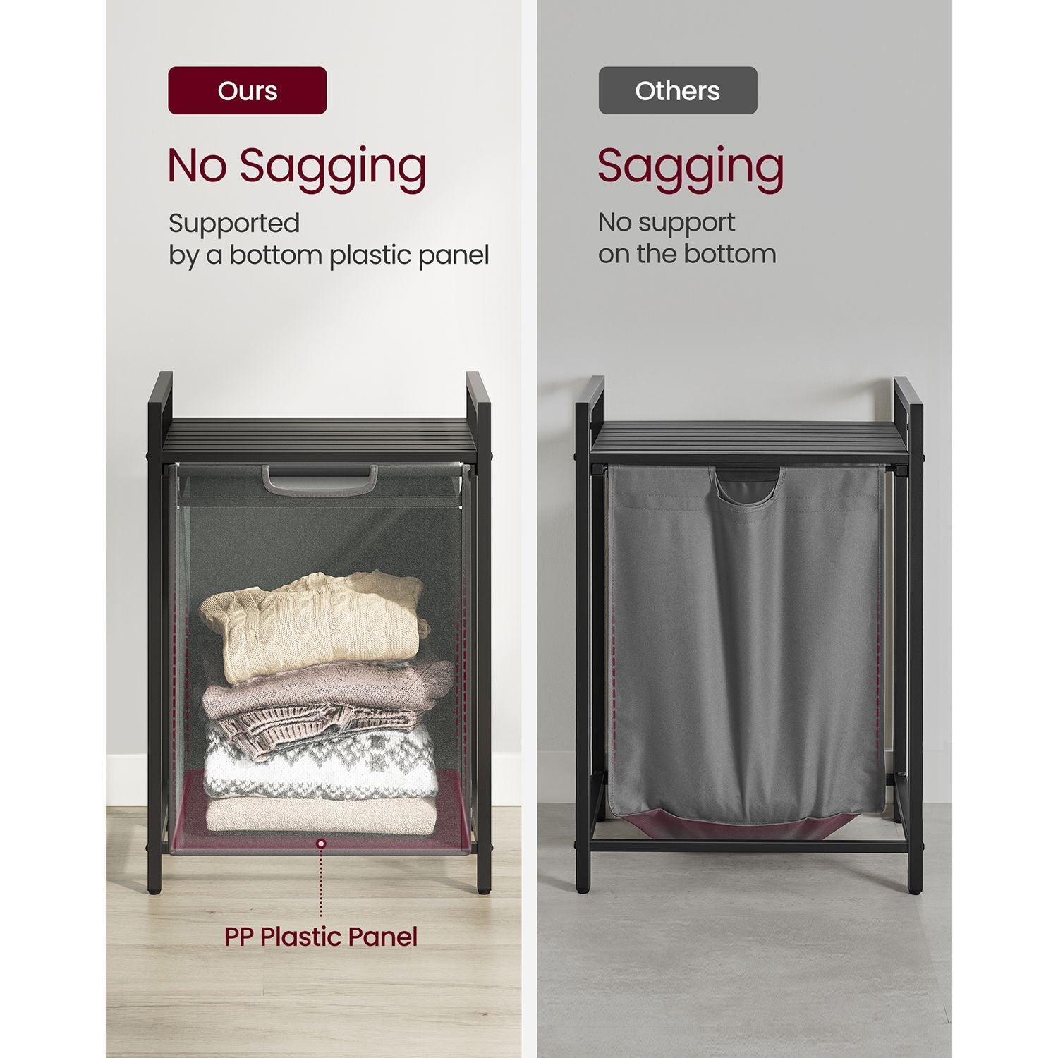 65L Laundry Hamper Black and Gray FredCo