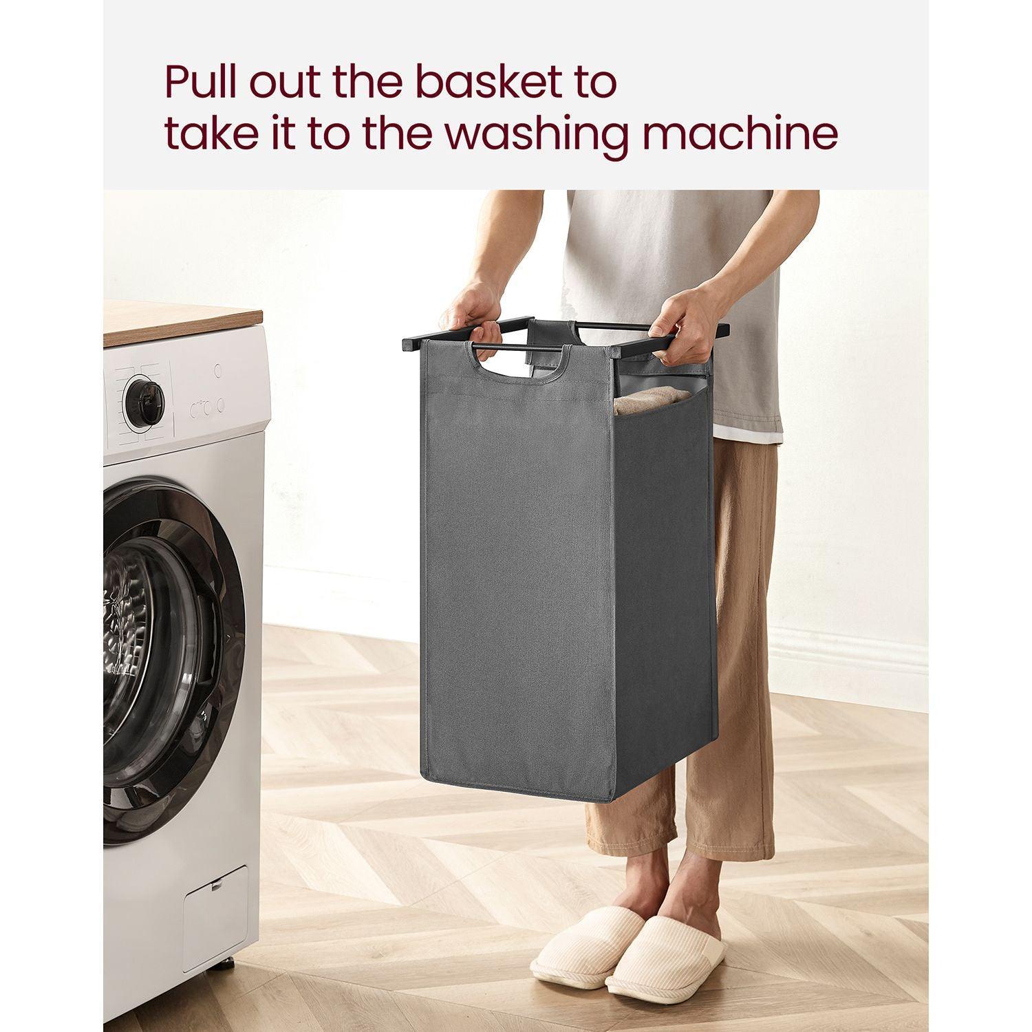 65L Laundry Hamper Black and Gray FredCo