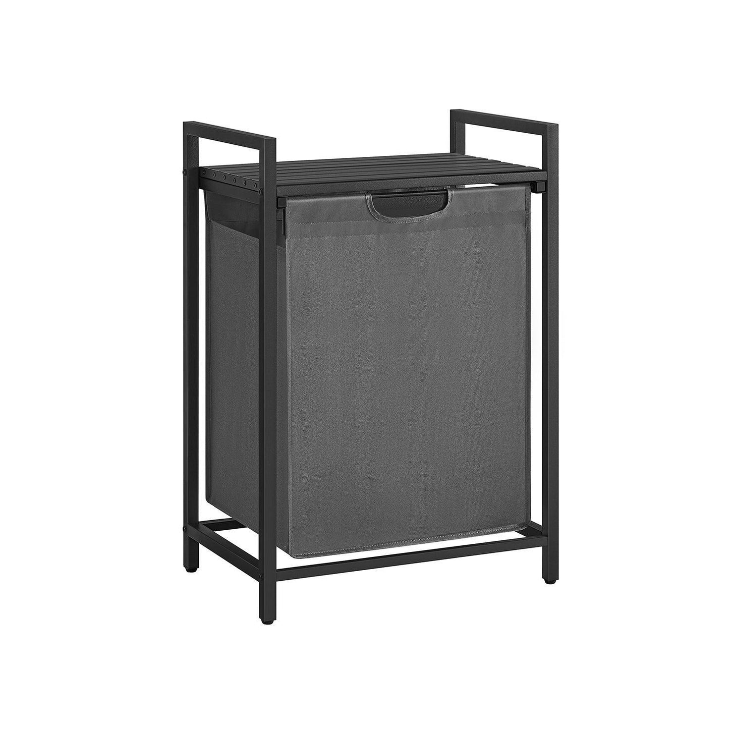 65L Laundry Hamper Black and Gray FredCo