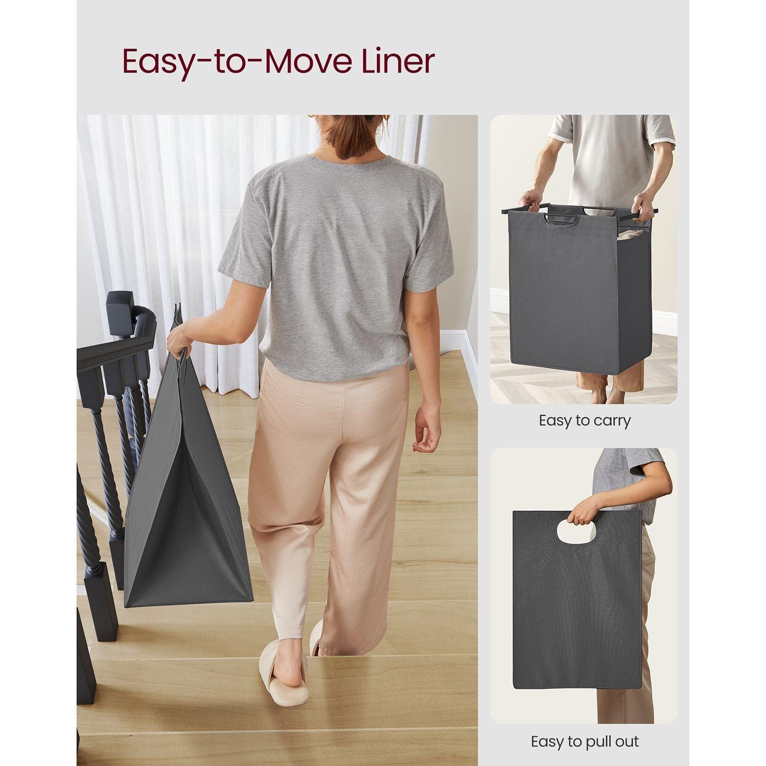65L Laundry Hamper Black and Gray FredCo