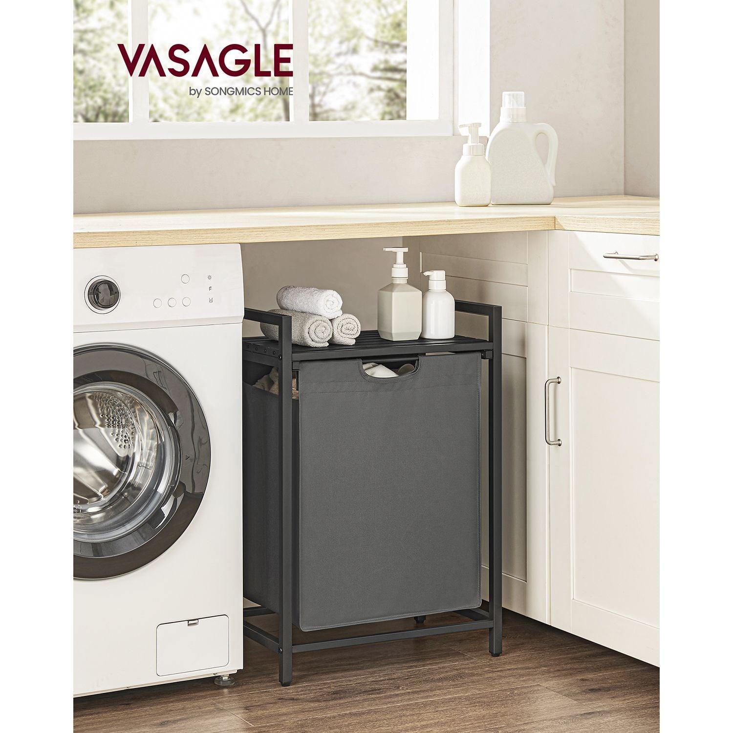 65L Laundry Hamper Black and Gray FredCo