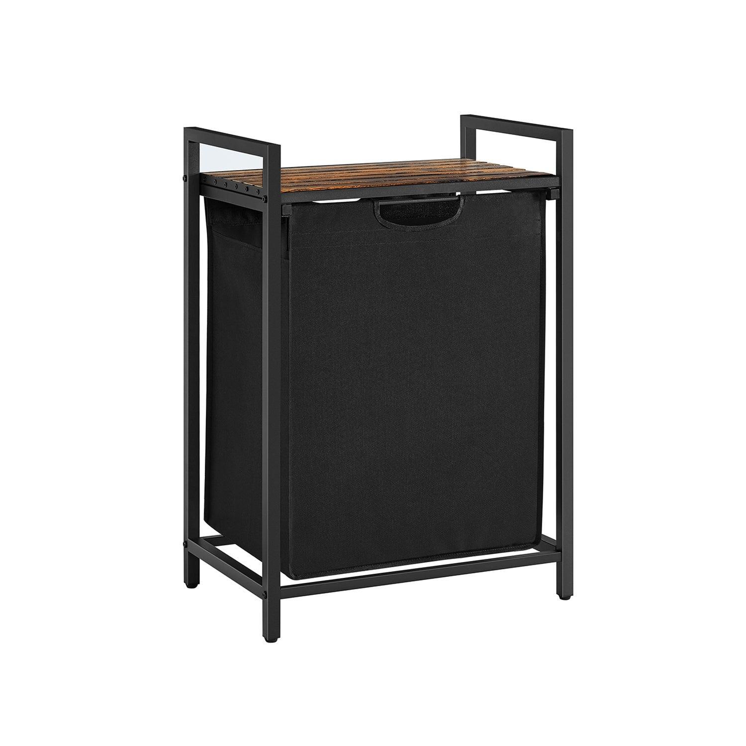 65L Laundry Hamper Rustic Brown and Black FredCo